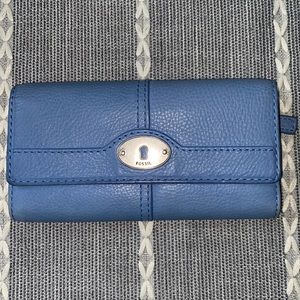 Fossil Blue Leather Wallet